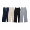 ZATRHMBM  Autumn Women's Pants 2024 New Fashion Casual Loose Double Waist Wide Leg Pants Elegant Women's Straight Trousers