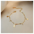 Hot Selling 18K Gold Plated Stainless Steel Star Moon Shape Woman Bracelet Titanium Steel Fashion Diamond Bracelet for Girl