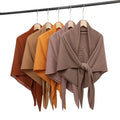 Women's Premium Pleated Square Scarf Solid Color Pearl Chiffon Crinkle Hijab Shawl for Autumn for Muslims in Malaysia