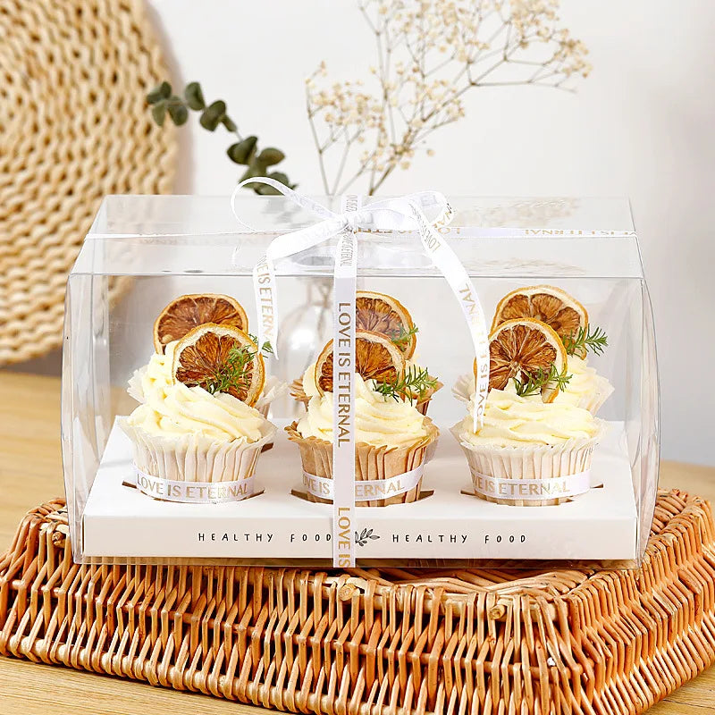 Cheapest Eco-friendly Custom Cupcake Packaging Box With Clear Window Foldable Box