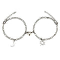 2Pcs Sun Moon Charm Magnet Attraction Stainless Steel Bracelets for Couples Men Women Jewelry Wholesale Valentine's Day Gifts