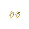 925 Sterling Silver Fashion Jewelry Earrings Small Delicate Star Zircon Gold Plated Ear Buckle Hoop Earrings Women