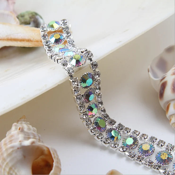 Factory  Crystal AB Diamond Rhinestone Cup Chain Trimming Strass Chain Cup Chain