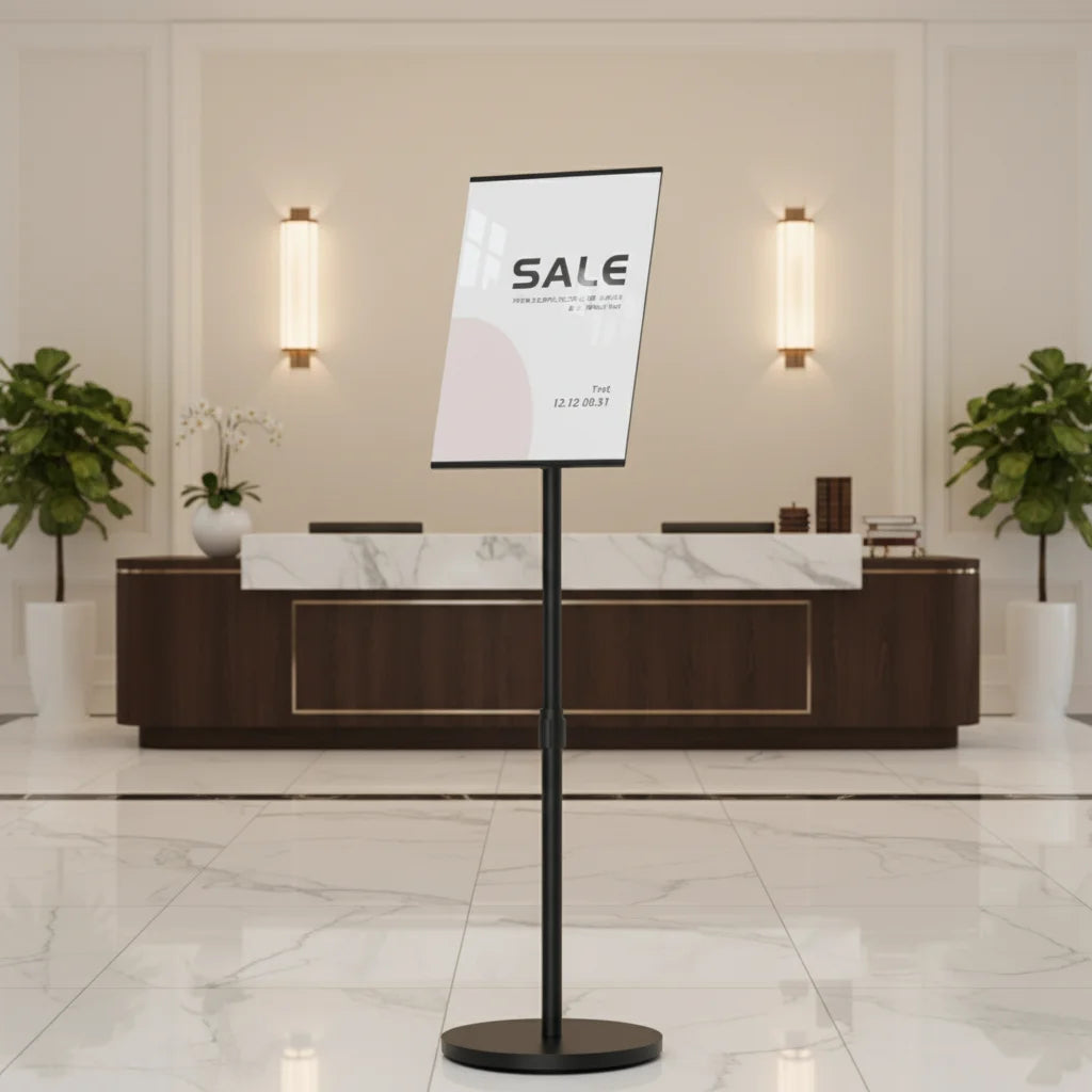 BOZE Adjustable A-Frame Aluminum Alloy Sign Board A3/A4 Black White Portable Floor Standing UV-Resistant PVC Durable
