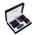 Luxury Men's Business Gift Set Promotional Beaded Leather Belt Wallet Classic Sport Watch for Christmas or Graduation