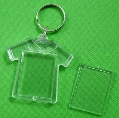 Picture Insert Plastic Photo Frame Key Chain Acrylic Keyring Round square Rectangle love Key Blank clear Acrylic Photo Keychain