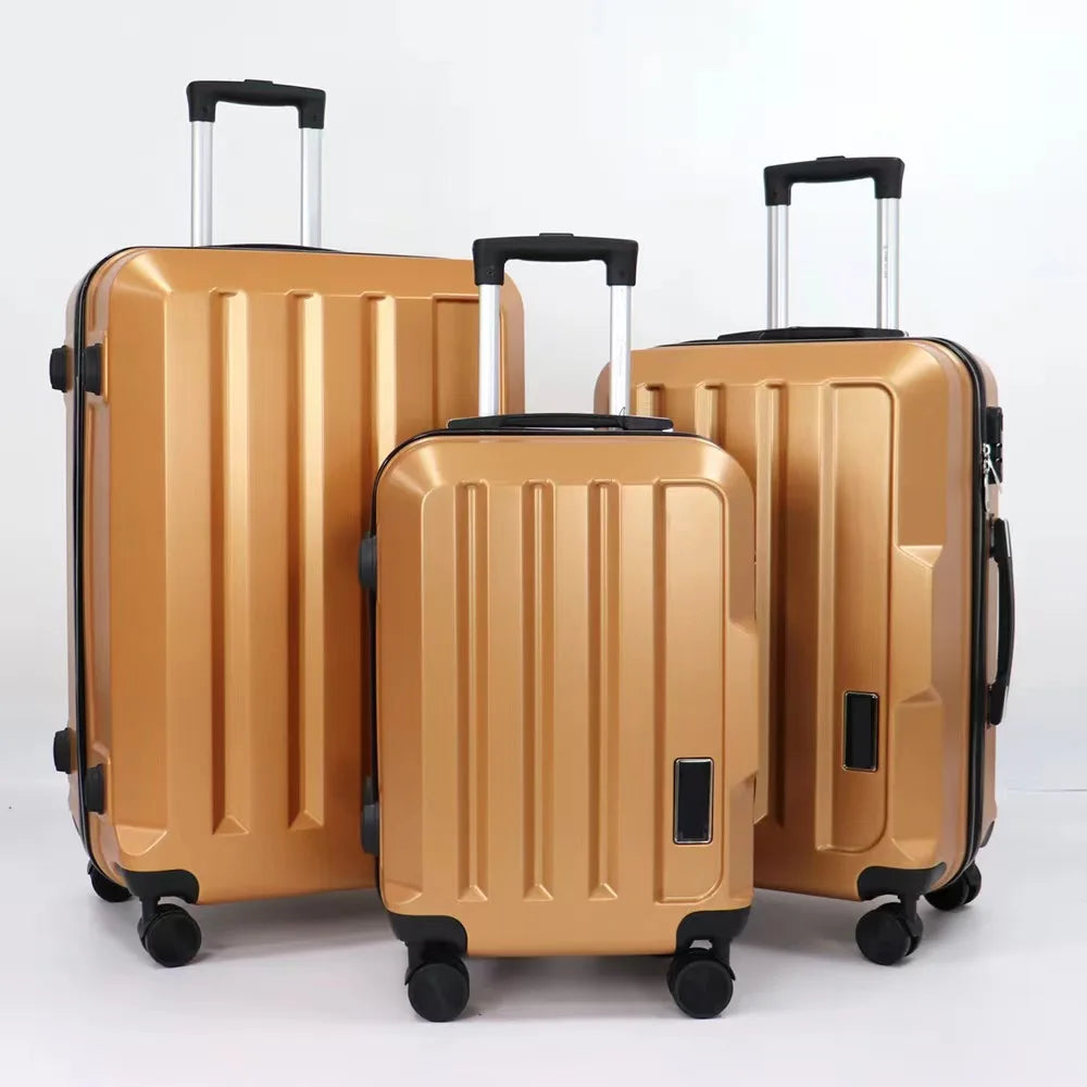 Suitcases Sets Travel Trolley Luggage 4 Wheels ABS Trolley Case Luggage Set Roller Suitcase for Men Women Family Travel
