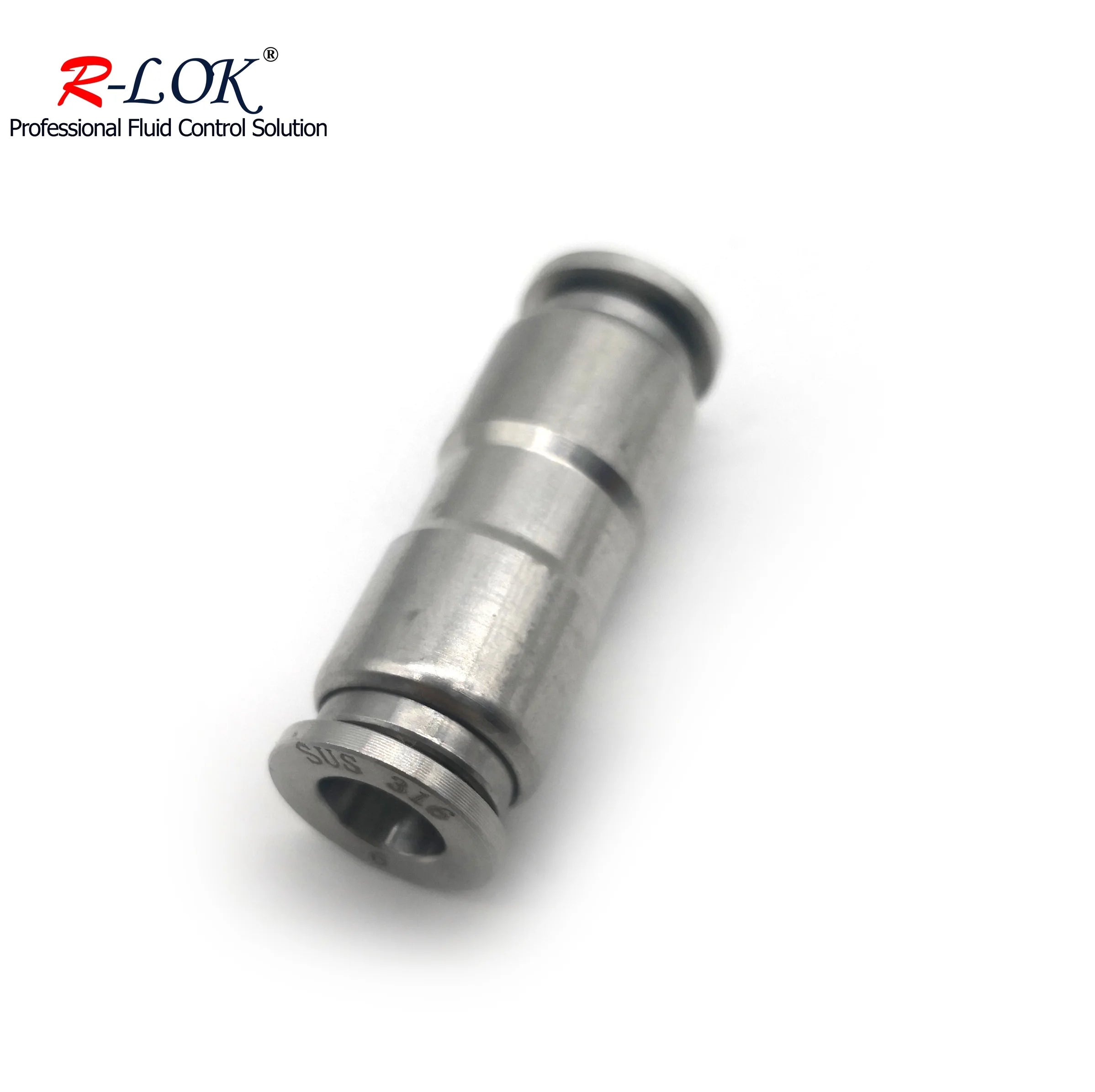 Stainless Steel 316 Push-in Quick Connect Straight Union PU Series R-LOK Brand Model RD-PU6 Pneumatic Push Connect Fitting One