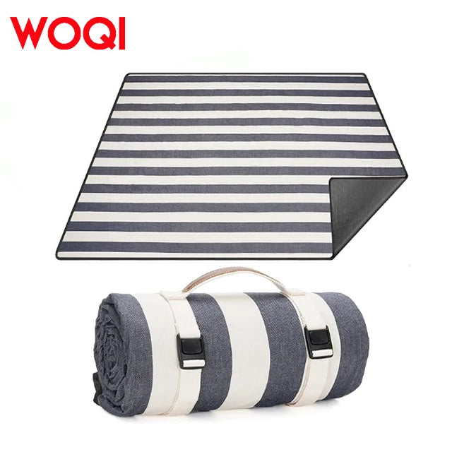 WOQI Custom Thick Roll Foldable Waterproof Acrylic Cloth Picnic Mat for Beach & Camping Outdoor Picnic Blanket