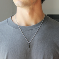Custom Design Stainless Steel 3mm Chain Minimalist Cone Pendant Necklace for Man Masculine Jewelry