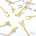 New Gold Capital Stainless Steel Necklace Classic Bohemian Style English Letter Rose Pendant for Wedding Party Engagement Gift