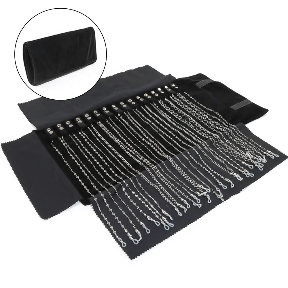Melle Spade Fast Delivery Luxury Black Velvet Roll Necklace Organizer Travel Gift Packaging Portable Foldable Trendy Jewelry Bag