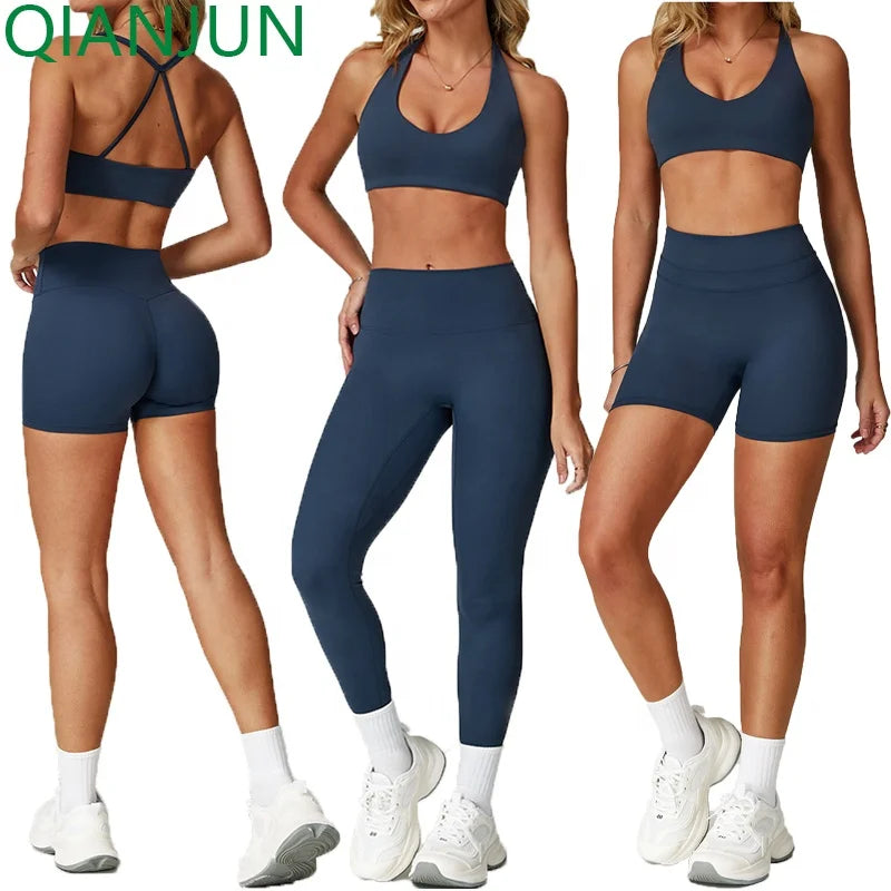 Wholesale Women 2 Piece Active Wear Set Gym Workout Yoga Sets Outdoor Gym Fitness Sets Woman Workout Clothing