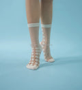 FYNW-0280 Anti-Slip Sheer Mesh Transparent Socks Women-Lace Standard Thickness Fishnet See Ankle Crew Sock Autumn Daily Use