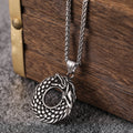 Nordic Viking Necklace Man Vintage Jewelry Stainless Steel Norse Pagan Man Silver Round Pendant Jewelry