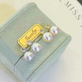 Bestselling 7-8mm Natural White Freshwater Pearl Earrings Elegant Princess S925 Silver Earpin Elegant Bread Freshwater Pearl