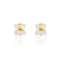 Chris April 316L Stainless Steel Lilac Flower Natural White Sea Shell Two-way Wearing Stud Earrings