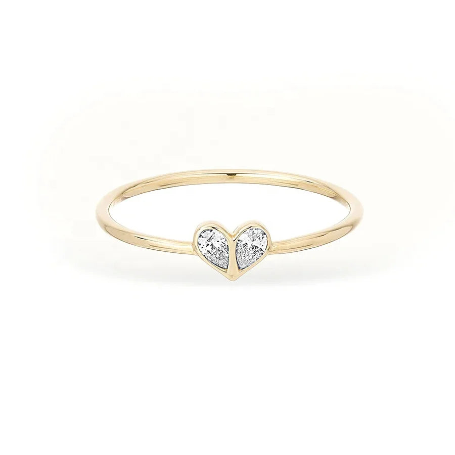 LOZRUNVE 925 Sterling Silver Fashion Thin Band Heart Fine Jewelry Ring Women