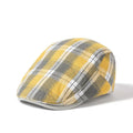 Gatsby Checkered Beret Hat for Women Breathable British Style Flat Top Ivy Cap for Casual & Outdoor Use for Summer
