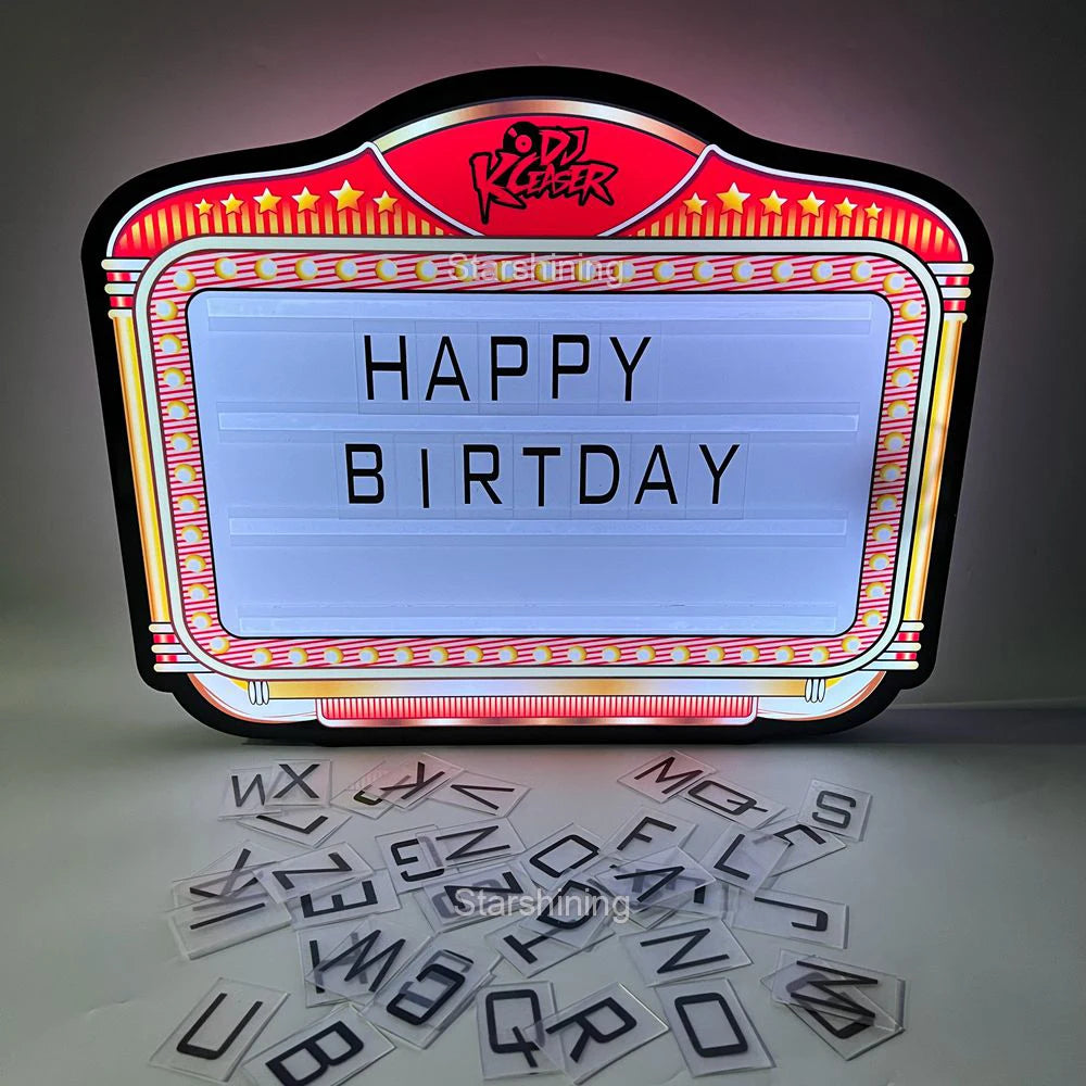 OEM Custom LED Message Board Sign champagne VIP Glorifier Marquee LED Letters Board Bottle Presenter for Nightclub bar