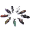 Natural Quartz Stones Pendant Silver Wire Wrapped Raw Amethyst Reiki Healing Stones Spiritual Pendants
