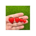 Resin Strawberry Fruit  Flat Back Cabochon Miniature Food Art Supply Decoration Charm Craft
