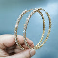 New Fashion Statement Rhinestone Earrings Big Round Triangle Square Crystal Diamond Hoop Earrings for Women