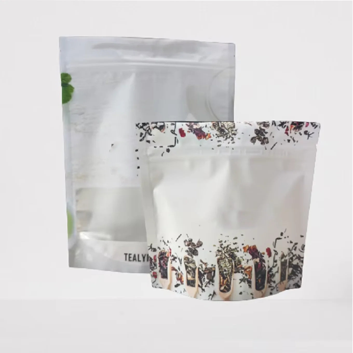 Heat Seal PET+VMPET+PE Moisture Proof Food Grade Tea Packaging Pouch Bag with Ziplock Stand up Pouch for Tea