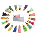 Fashion Eco-Friendly DIY Leather Suede Colorful Faux Leather Tassels Keychain Bag Handmade Accessories Mini Tassel for Women