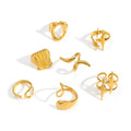 Shell Stars Geometric Irregular Stainless Steel Jewelry High Quality Gold Rings for Women 18k