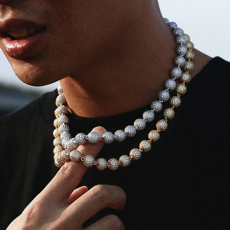 10mm Bead Necklace for Women Men Gift Hip Hop Jewelry Chains Gold Silver Gold Platedsilver Plated 12MM Cuban Chain Link Chain