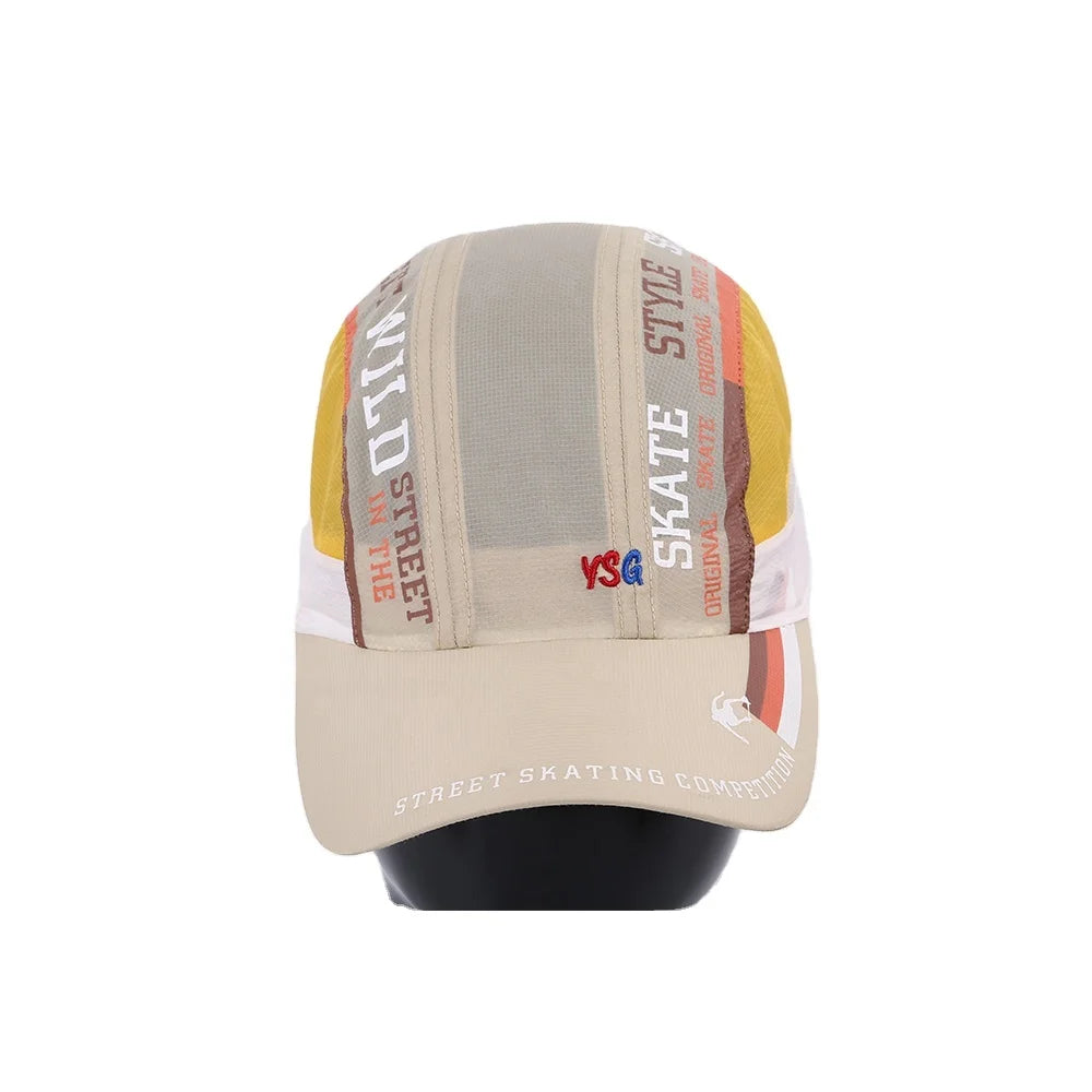 Custom Sports 100% Polyester Micro Fibre Light Foldable Brim Baseball Cap Quick Dry Fit Outdoor Running Custom Logo Mesh