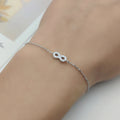 Plata 925 Al Por Mayor 925 Silver Bracelets 8 Infinite Symbol Bracelet Cubic Zirconia Bracelet Fashion Jewelry