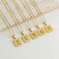 Stainless Steel 18K Gold Jewelry Elegant 26 Letters Hollow Out Design Geometric Pendant Necklace for Women Men