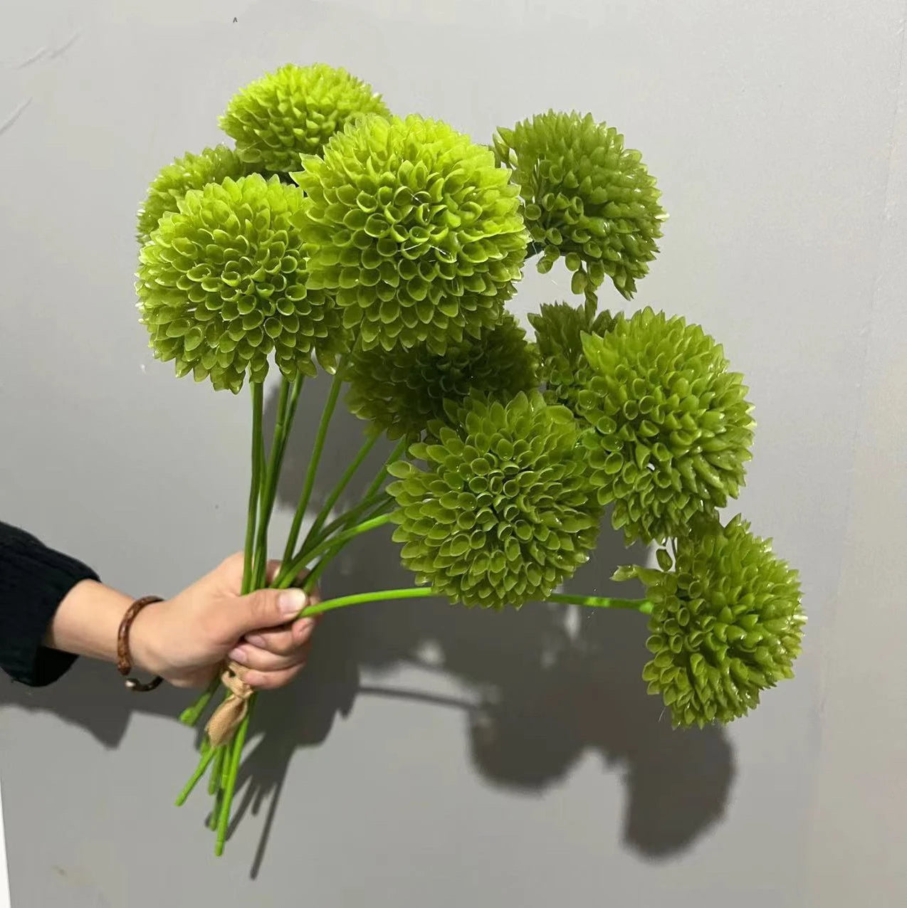 S910  Simulation Green Single Stem Onion Ball Wedding Decoration Flower Arrangement Artificial Flowers