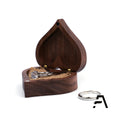 Heart Shaped Walnut Wood Jewelry Box for Proposal Engagement or Wedding Ring Display