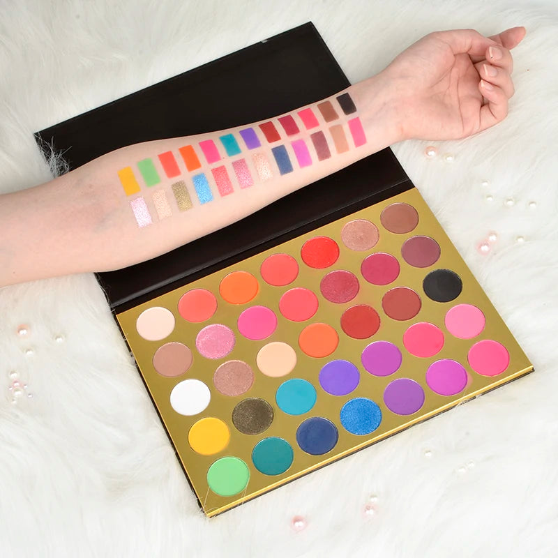 35Mr New Arrival Private Label 35 Shade Makeup Palette Make Your Own Marble Cardboard Eyeshadow Palette