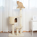 CATSOUL Pet Cat Furniture Wooden Cat Tree House Scratcher Tree Tower Floor to Ceiling Cat Bed Indoor