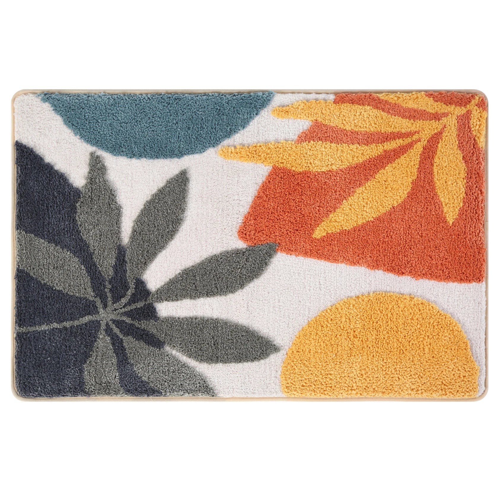 Microfiber Non-Slip Bath Mat Floral Pattern Multi-Color Bathroom Rug Green Plant Bedroom Living Room Carpet Area Rugs Sets