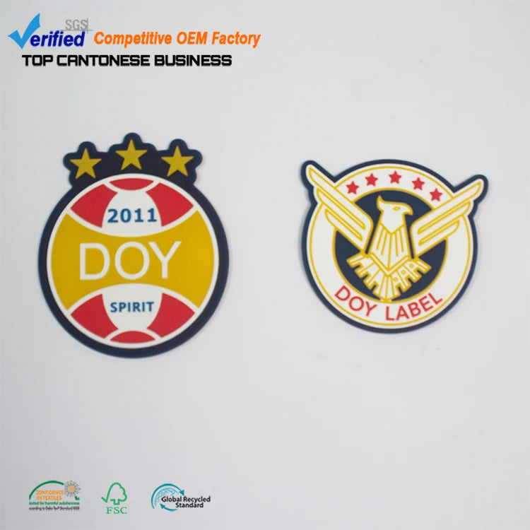 Silicone Rubber Badges Supplier Custom Embossed Logo 3D Soft PVC Patches for Clothing
