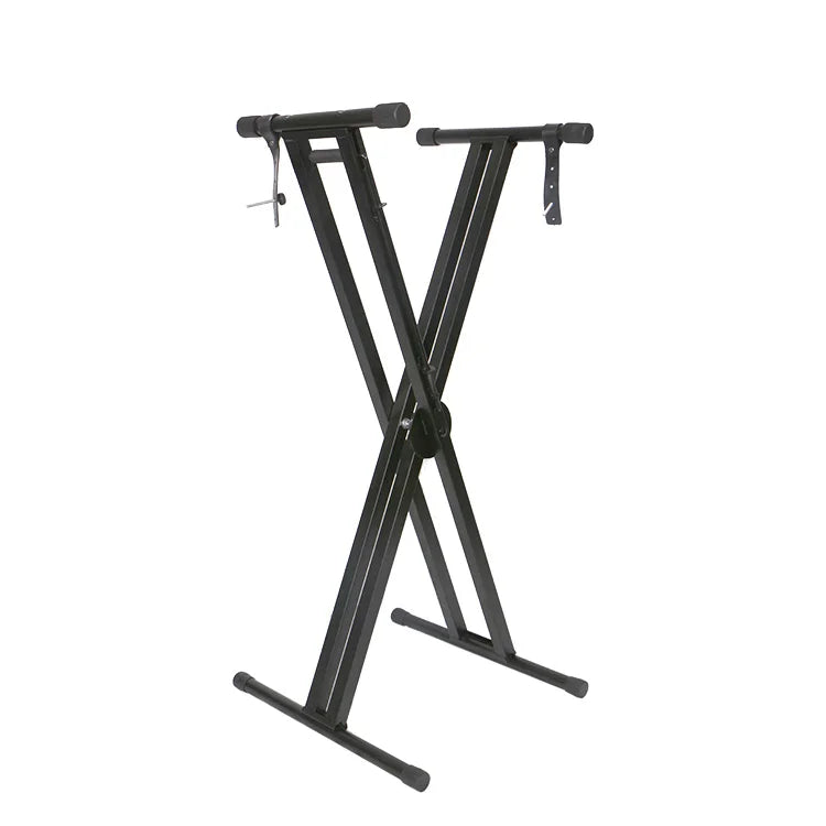 Factory Custom Logo Double Q-2XB-1 Keyboard Piano Stand Foldable Double X Frame Professional Instruments Accessories Black