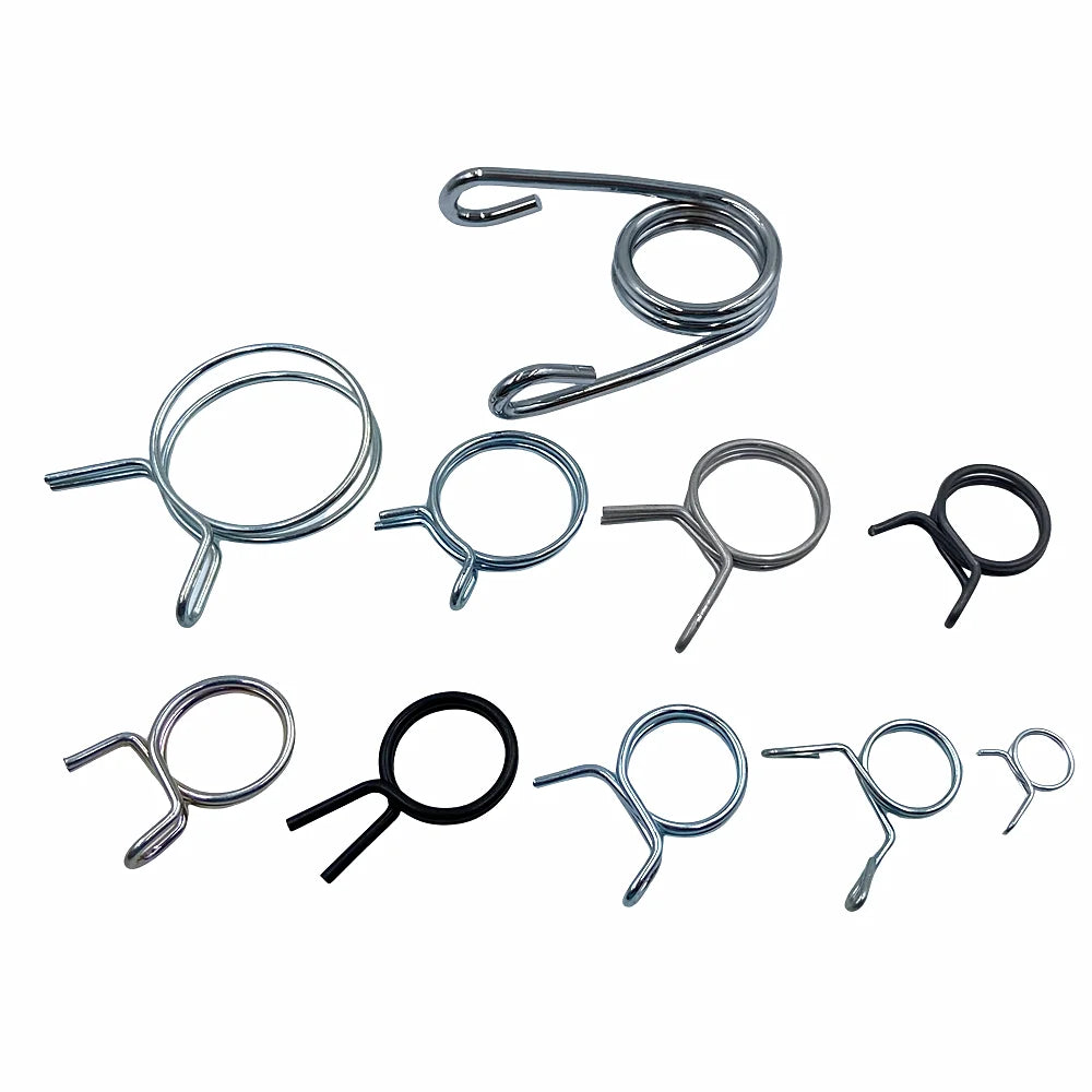 Golvanized Double Wire Hose Clamp Steel Fuel Line Hose Tube Spring Clip Automotive Adjustable Constant Tension Hose Clamp