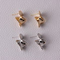 Korean Light Surface Kinked Geometric Shaped Stud Design Sense Niche C-Shaped Female Earrings