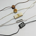 YH-ST06 Round Custom 3D Embossed Name Logo Plastic Hang Fasteners Seal Tag Nylon Wax String for Shoe and Clothing