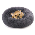 Long Plush Fluffy Anti Slip Dot Bottom Calming Puppy Donut Round Pet Dog Cat Bed