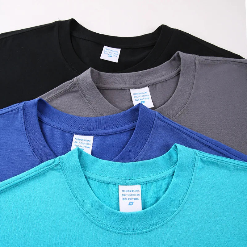 Custom Heavyweight Digital Printing Regular Fit Short Sleeve Unisex T-Shirt 100% Cotton Blank O-Neck