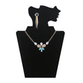 Affordable Black Velvet Cardboard Necklace Earring Display Stand Portable Folding Jewelry Set Bust Holder Showcase
