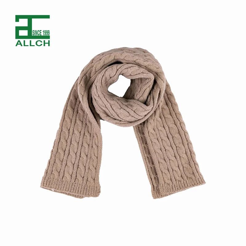 ALLCH Unisex  Cashmere Knit Winter Scarf Long Fashionable Plain Cable Design Warm for Winter Autumn Spring-Available Sizes Girls