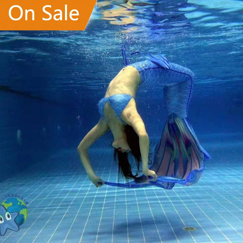 Newest Stylish Mermaid Skin Tail Costume Swimsuit E Silicon for Mermaid School