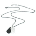 High Polish 304L Stainless Steel IP Black Double Dog Tag Engraved Pendants Nameplate Necklace for Men